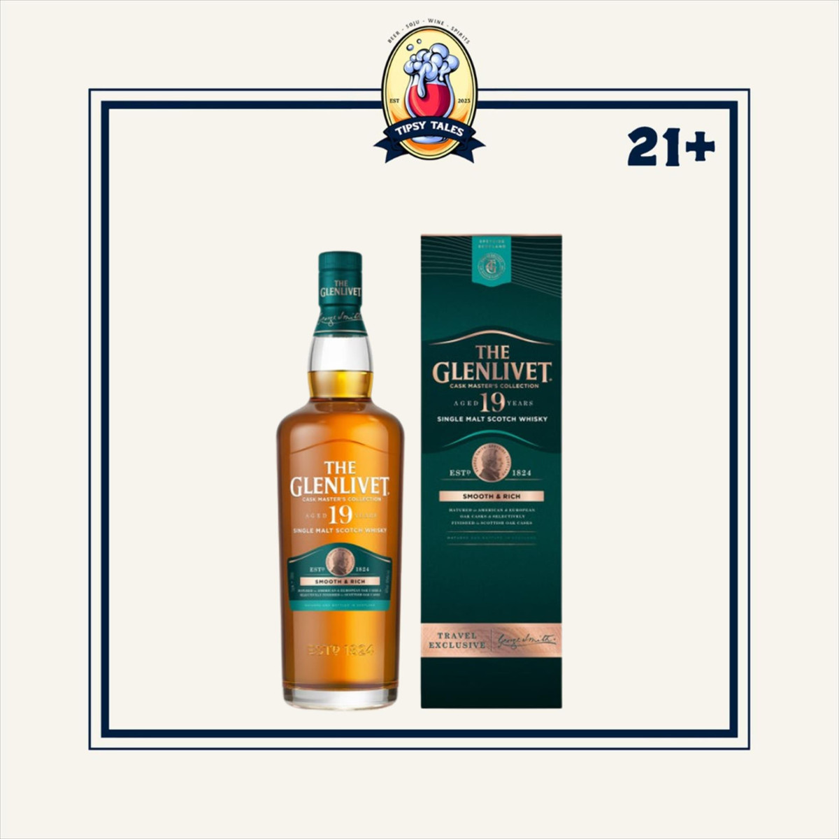 The Glenlivet 19 Years Old Single Malt Scotch Whisky 700ml